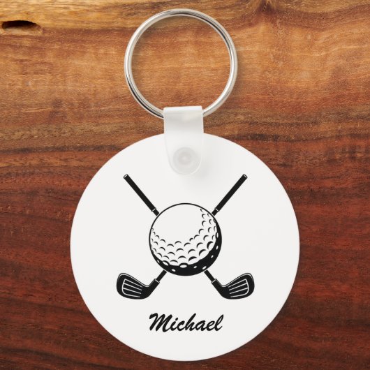 Gepersonaliseerde Naam Golf stick bal Golfer Golfe Sleutelhanger (Achterkant)