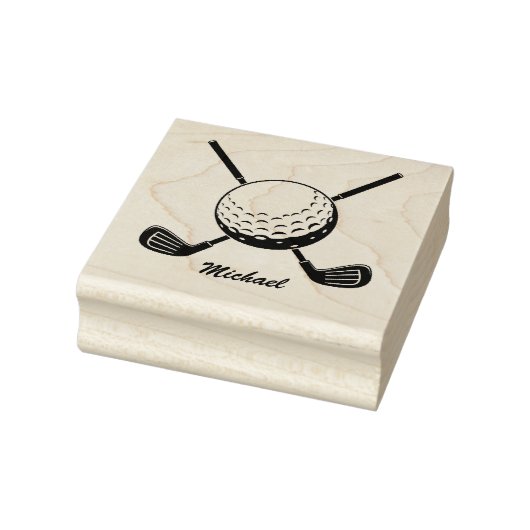 Gepersonaliseerde naam Golf Stick Golfer Golfen Rubberstempel (Stempel)