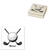 Gepersonaliseerde naam Golf Stick Golfer Golfen Rubberstempel (Gestempeld)