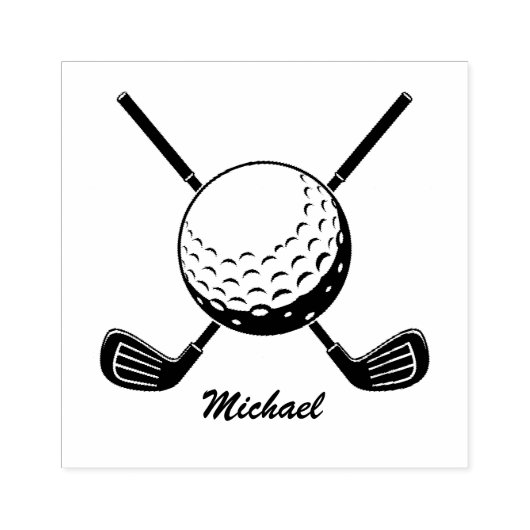 Gepersonaliseerde naam Golf Stick Golfer Golfen Rubberstempel (Afrduk)