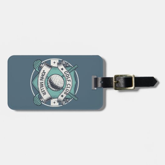 Gepersonaliseerde naam golfclub ontwerp bagagelabel (Voorkant horizontaal)