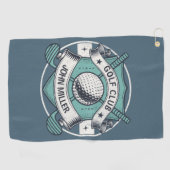 Gepersonaliseerde naam golfclub ontwerp golfhanddoek (Horizontaal)