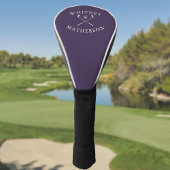 Gepersonaliseerde naam golfclubs Paarse en witte Golfheadcover