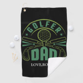 Gepersonaliseerde naam Golfer Dad Golfhanddoek (Insitu)