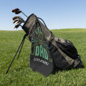 Gepersonaliseerde naam Golfer Dad Golfhanddoek (Groen)