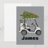 Gepersonaliseerde Naam Golfer Kerst Golf Winkelwag Feestdagenkaart (Voorkant / Achterkant)