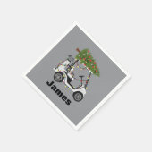 Gepersonaliseerde Naam Golfer Kerst Golf Winkelwag Servet (Hoek)