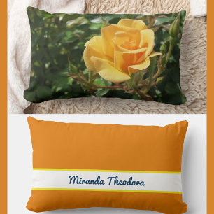 Gepersonaliseerde naam Gorgeous Yellow Rose Kussen