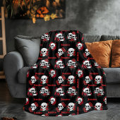 Gepersonaliseerde naam Gothic Skull & Rozen Hallow Fleece Deken