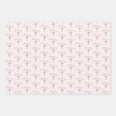 Gepersonaliseerde naam Gouden Kruis doopsel Inpakpapier Vel (Voorkant 2)