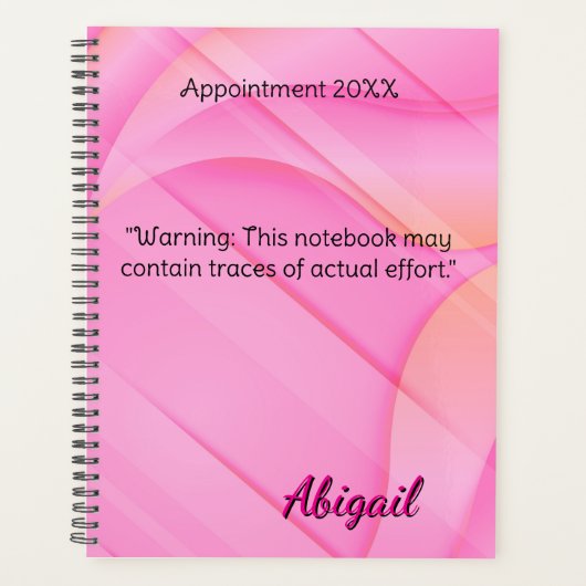 Gepersonaliseerde naam Gradient Pink Afspraak Planner (Voorkant)