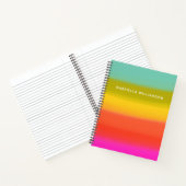 Gepersonaliseerde naam Gradient Rainbow Kleurrijke Notitieboek (Binnen)