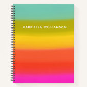Gepersonaliseerde naam Gradient Rainbow Kleurrijke Notitieboek (Voorkant)