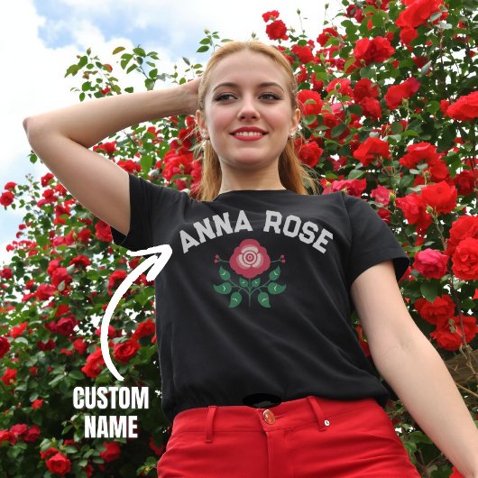 Gepersonaliseerde Naam Graphic Roos Custom Gift vo T-shirt