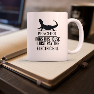 Gepersonaliseerde naam Grappig Bearded Dragon Eige Koffiemok