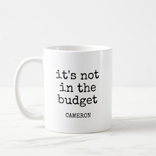 Gepersonaliseerde naam Grappig Budget Quote Produc Koffiemok (Links)