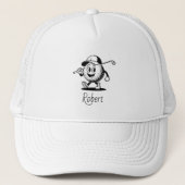 Gepersonaliseerde naam grappig karakter trucker pet (Voorkant)