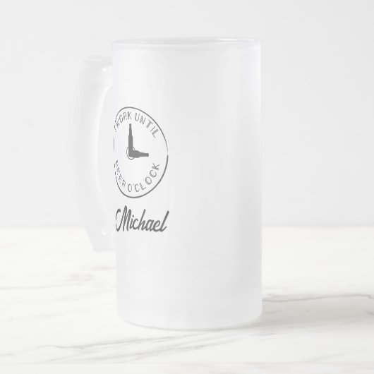 Gepersonaliseerde naam grappig matglas bierpul (Voorkant links)