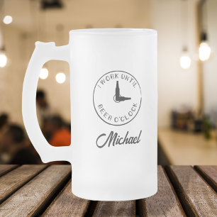 Gepersonaliseerde naam grappig matglas bierpul