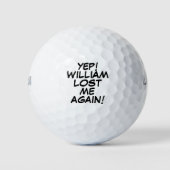 Gepersonaliseerde naam grappig verloren bericht golfballen (Voorkant)