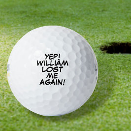 Gepersonaliseerde naam grappig verloren bericht golfballen