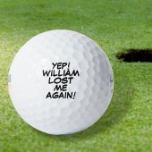Gepersonaliseerde naam grappig verloren bericht golfballen