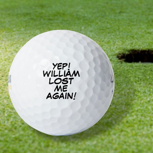 Gepersonaliseerde naam grappig verloren bericht golfballen