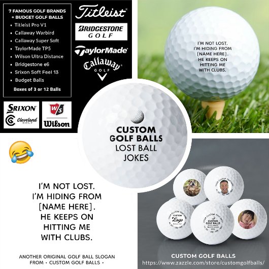 Gepersonaliseerde naam Grappig Verloren Golf Ball  Golfballen