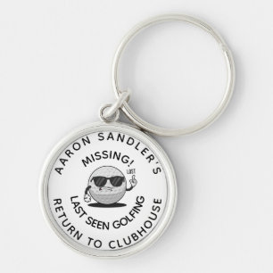 Gepersonaliseerde naam Grappig Verloren Golfballen Sleutelhanger