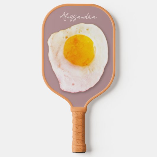 Gepersonaliseerde naam grappige retro bruine voeds pickleball paddle (Voorkant)