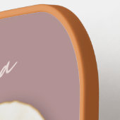 Gepersonaliseerde naam grappige retro bruine voeds pickleball paddle (Links Detail)