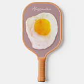 Gepersonaliseerde naam grappige retro bruine voeds pickleball paddle (Achterkant)