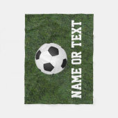 Gepersonaliseerde naam Green Grass Soccer Boys Fleece Deken (Voorkant)