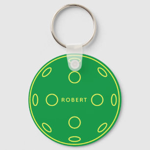 Gepersonaliseerde naam Green Pickleball Token Sleutelhanger