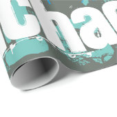 Gepersonaliseerde naam Grijs Blauw Groen Subway Ar Cadeaupapier (Rol Hoek)