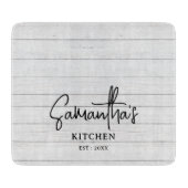 Gepersonaliseerde naam Grijs Hout Boerderij Keuken Snijplank (Voorkant)