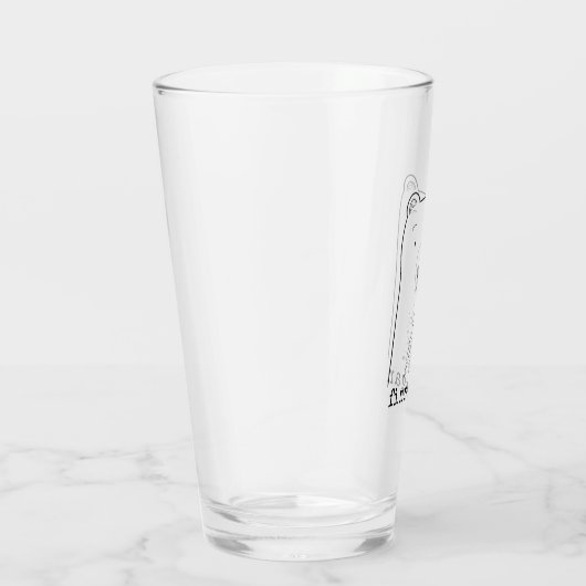 Gepersonaliseerde naam grillig Beer Schattige spee Glas (Rechts)