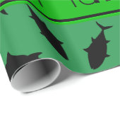 Gepersonaliseerde naam groen blauwvintonijnpatroon cadeaupapier (Rol Hoek)