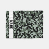 Gepersonaliseerde naam Groen Camouflage Patroon Fleece Deken (Voorkant (Horizontaal))