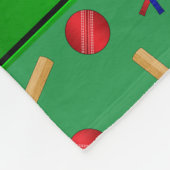 Gepersonaliseerde naam groen cricketpatroon fleece deken (Hoek)