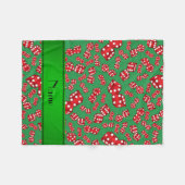 Gepersonaliseerde naam groen kleurpatroon fleece deken (Voorkant (Horizontaal))