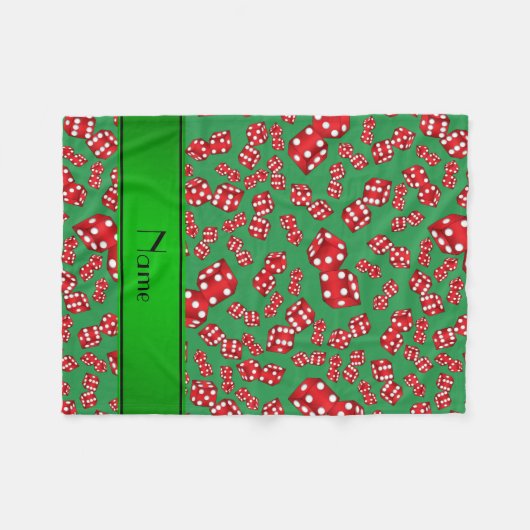 Gepersonaliseerde naam groen kleurpatroon fleece deken (Voorkant (Horizontaal))