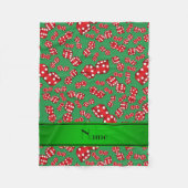 Gepersonaliseerde naam groen kleurpatroon fleece deken (Voorkant)