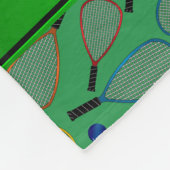 Gepersonaliseerde naam groen racquetbalpatroon fleece deken (Hoek)