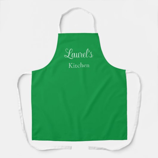 Gepersonaliseerde naam Groene Apron Schort (Voorkant)