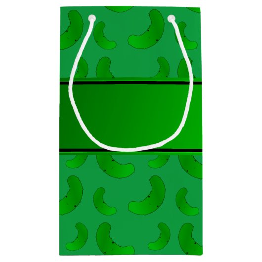 Gepersonaliseerde naam groene augurken klein cadeauzakje (Achterkant)