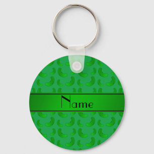 Gepersonaliseerde naam groene augurken sleutelhanger