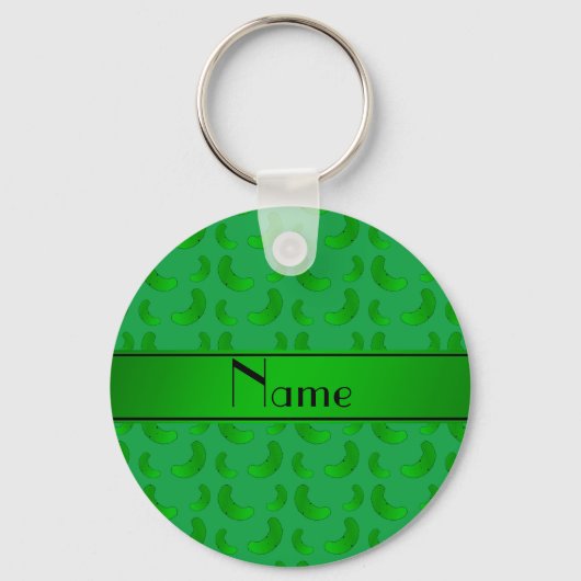 Gepersonaliseerde naam groene augurken sleutelhanger (Voorkant)