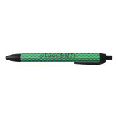 Gepersonaliseerde naam, groene Chevron Zig Zag Zwarte Inkt Pen (Bodem)