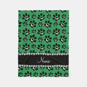 Gepersonaliseerde naam groene dachshunds hondenpot fleece deken